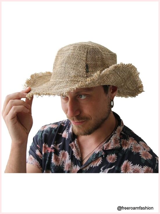 Hemp Sun Hat Wired Wide Brim Big Sizes M/L/XXL Farmers Garden Hippie main image 4